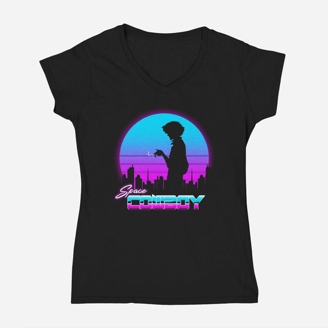 A Retro Space Cowboy-Womens-V-Neck-Tee-ddjvigo