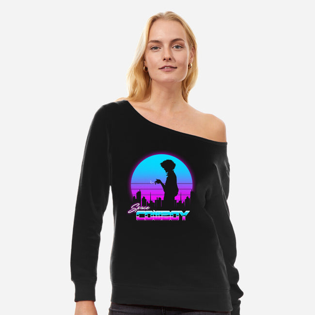 A Retro Space Cowboy-Womens-Off Shoulder-Sweatshirt-ddjvigo
