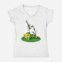 The Real Savior Chicken Game-Womens-V-Neck-Tee-LtonStudio