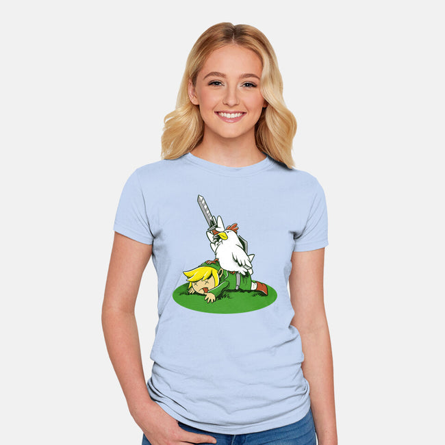 The Real Savior Chicken Game-Womens-Fitted-Tee-LtonStudio