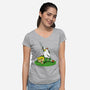 The Real Savior Chicken Game-Womens-V-Neck-Tee-LtonStudio