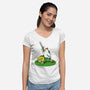 The Real Savior Chicken Game-Womens-V-Neck-Tee-LtonStudio