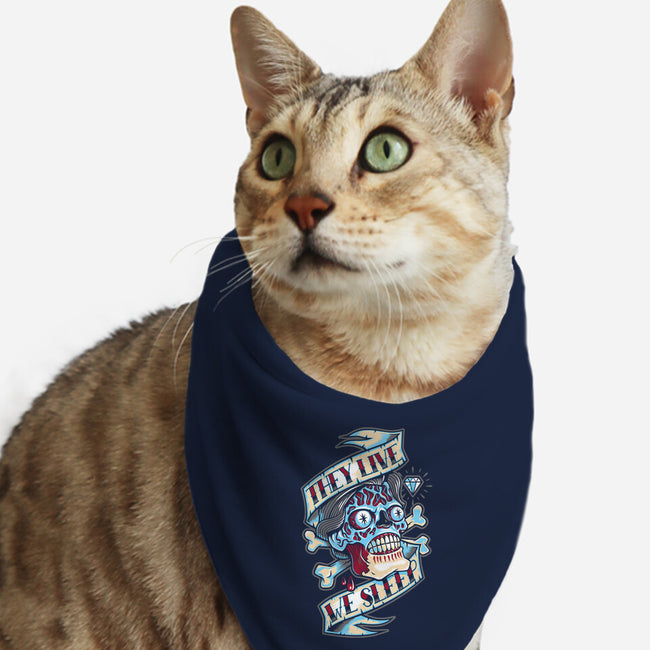 They Live We Sleep-Cat-Bandana-Pet Collar-Nemons