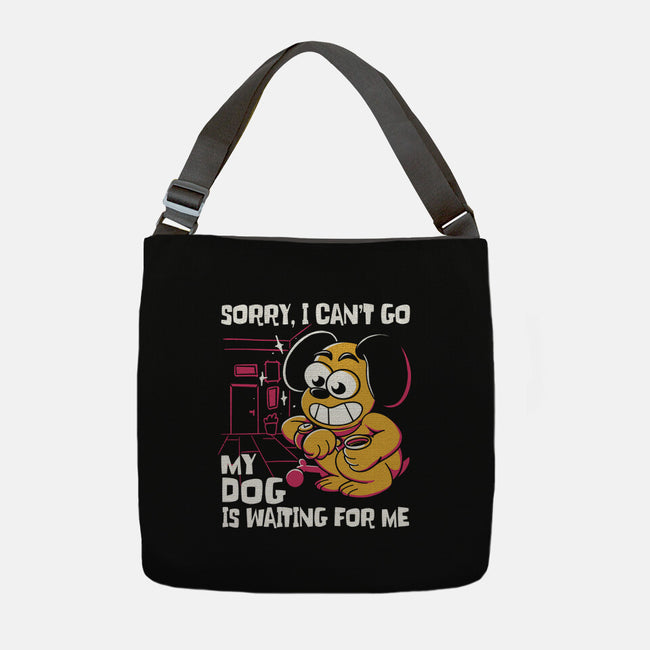 My Dog Is Waiting-None-Adjustable Tote-Bag-estudiofitas