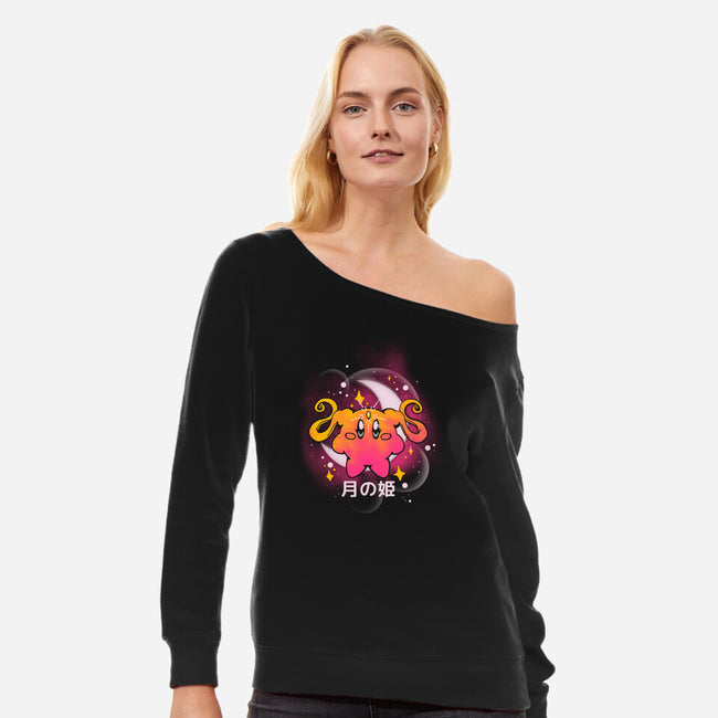 The Moon Princess-Womens-Off Shoulder-Sweatshirt-Sketchdemao