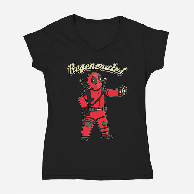 Regenerate Boy-Womens-V-Neck-Tee-pigboom