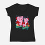 Christmas Family-Womens-V-Neck-Tee-spoilerinc