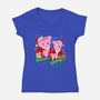 Christmas Family-Womens-V-Neck-Tee-spoilerinc