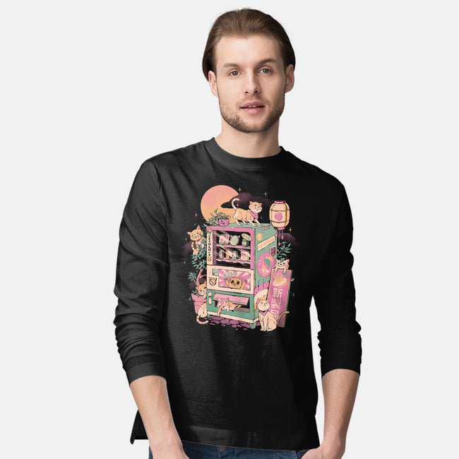 Cat Vending Machine-Mens-Long Sleeved-Tee-ilustrata