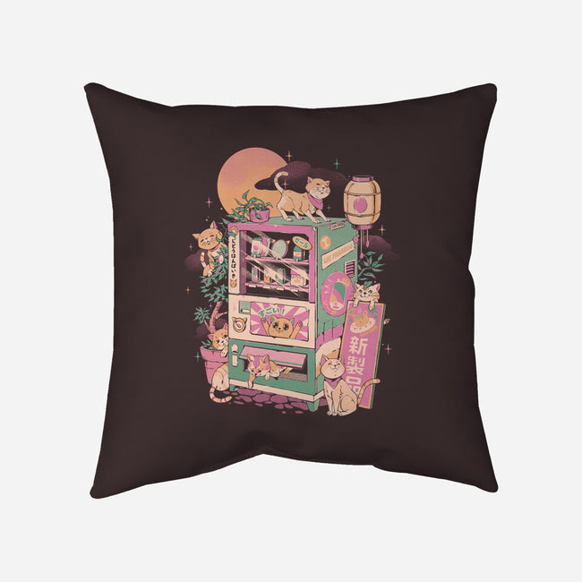 Cat Vending Machine-None-Removable Cover-Throw Pillow-ilustrata