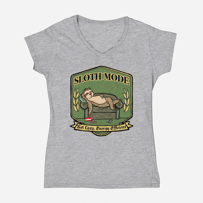 Sloth Mode-Womens-V-Neck-Tee-Agaena