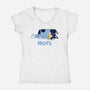 Nope Dad-Womens-V-Neck-Tee-rocketman_art