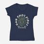 Han Shot First-Womens-V-Neck-Tee-Wheels