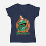 Dark Magic Frog-Womens-V-Neck-Tee-Studio Mootant