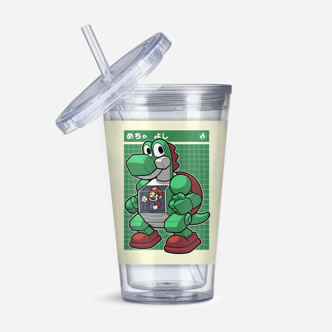 Mecha Green Dinosaur-None-Acrylic Tumbler-Drinkware-Astrobot Invention