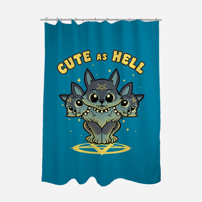Cute As Cerberus-None-Polyester-Shower Curtain-Astrobot Invention