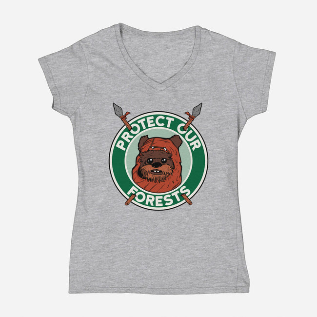 Protect Our Forests-Womens-V-Neck-Tee-Melonseta