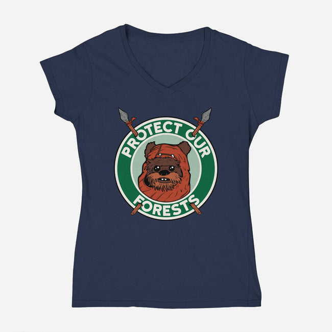 Protect Our Forests-Womens-V-Neck-Tee-Melonseta