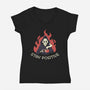 Death Drinking Coffee-Womens-V-Neck-Tee-tobefonseca