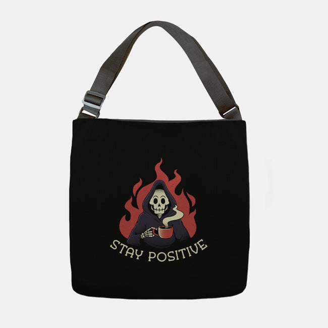 Death Drinking Coffee-None-Adjustable Tote-Bag-tobefonseca