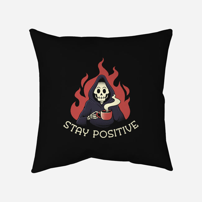 Death Drinking Coffee-None-Removable Cover w Insert-Throw Pillow-tobefonseca
