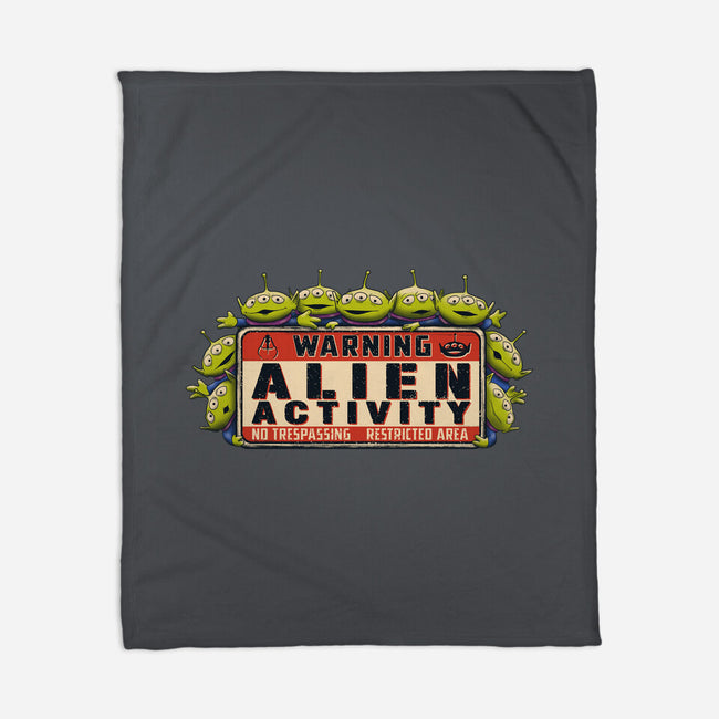 Vintage Alien Warning-None-Fleece-Blanket-NMdesign