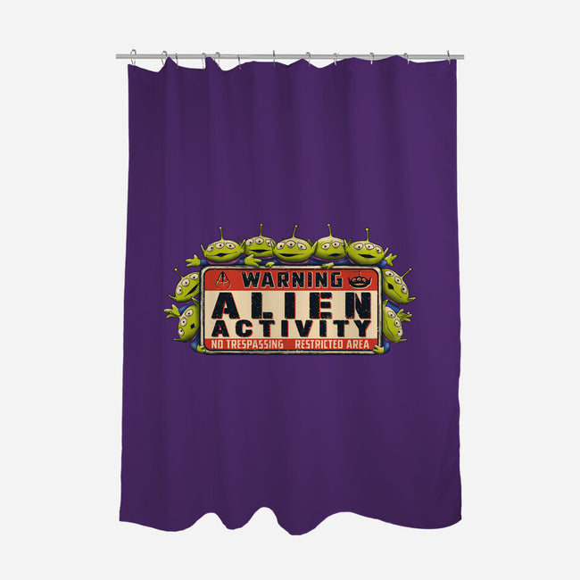 Vintage Alien Warning-None-Polyester-Shower Curtain-NMdesign