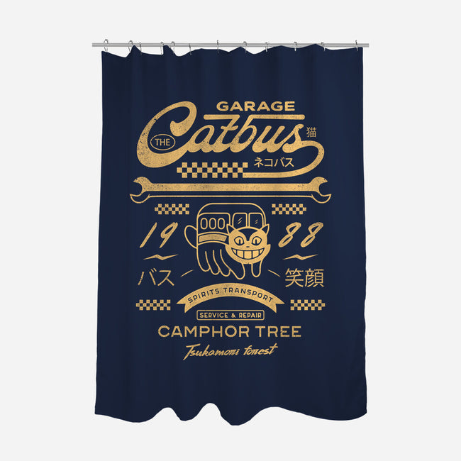 Half Cat Half Bus Garage-None-Polyester-Shower Curtain-Logozaste