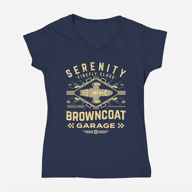 Browncoat Garage-Womens-V-Neck-Tee-Logozaste