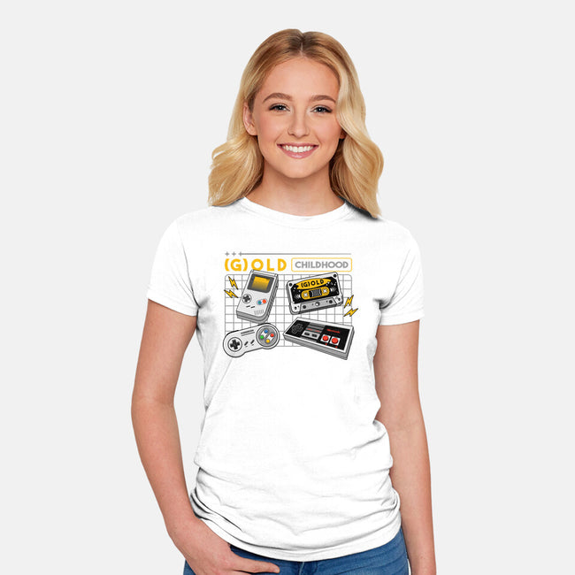 Gold Childhood-Womens-Fitted-Tee-spoilerinc