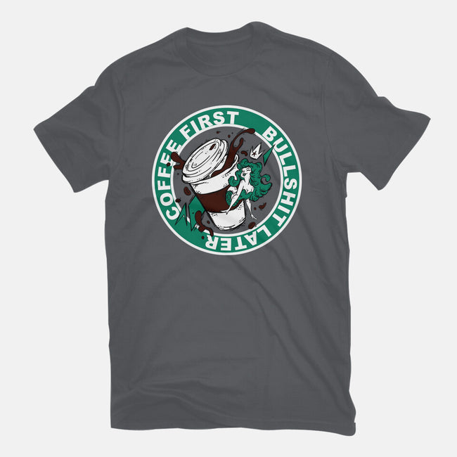 Coffee First BS Later-Womens-Basic-Tee-Coppernix