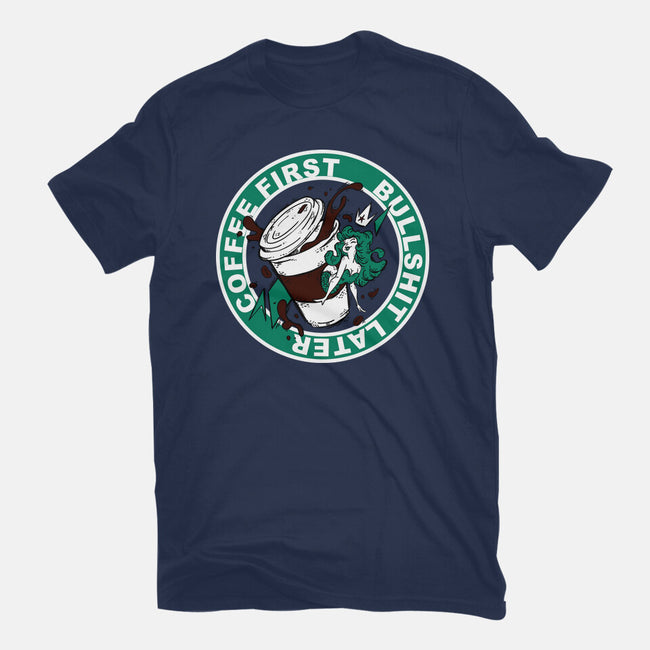 Coffee First BS Later-Mens-Heavyweight-Tee-Coppernix