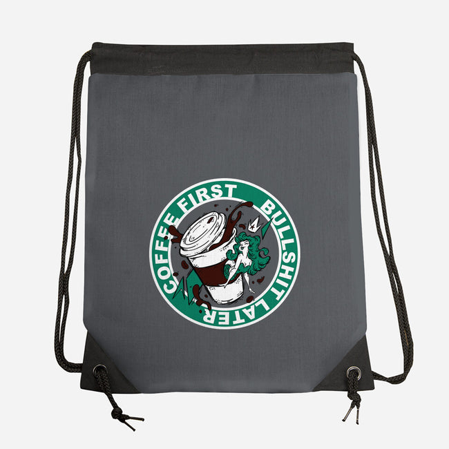 Coffee First BS Later-None-Drawstring-Bag-Coppernix