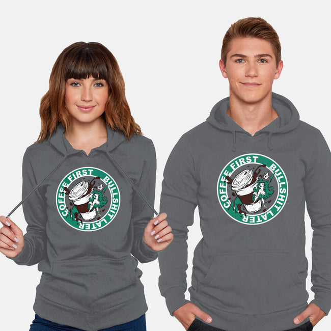 Coffee First BS Later-Unisex-Pullover-Sweatshirt-Coppernix