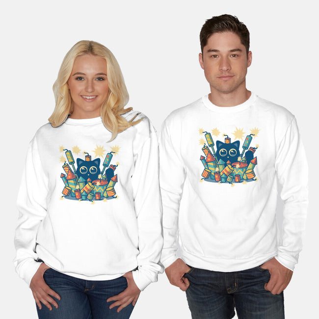 Explosive Kitty-Unisex-Crew Neck-Sweatshirt-erion_designs