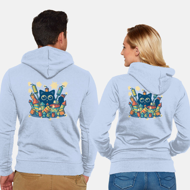 Explosive Kitty-Unisex-Zip-Up-Sweatshirt-erion_designs