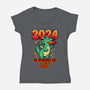 2024 Is Gonna Be Lit-Womens-V-Neck-Tee-Boggs Nicolas