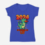 2024 Is Gonna Be Lit-Womens-V-Neck-Tee-Boggs Nicolas