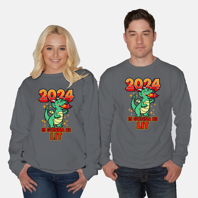 2024 Is Gonna Be Lit-Unisex-Crew Neck-Sweatshirt-Boggs Nicolas