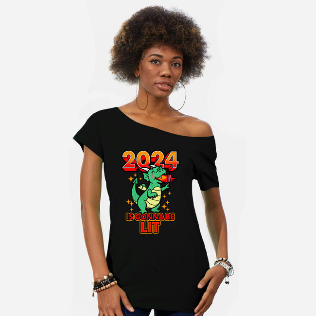 2024 Is Gonna Be Lit-Womens-Off Shoulder-Tee-Boggs Nicolas