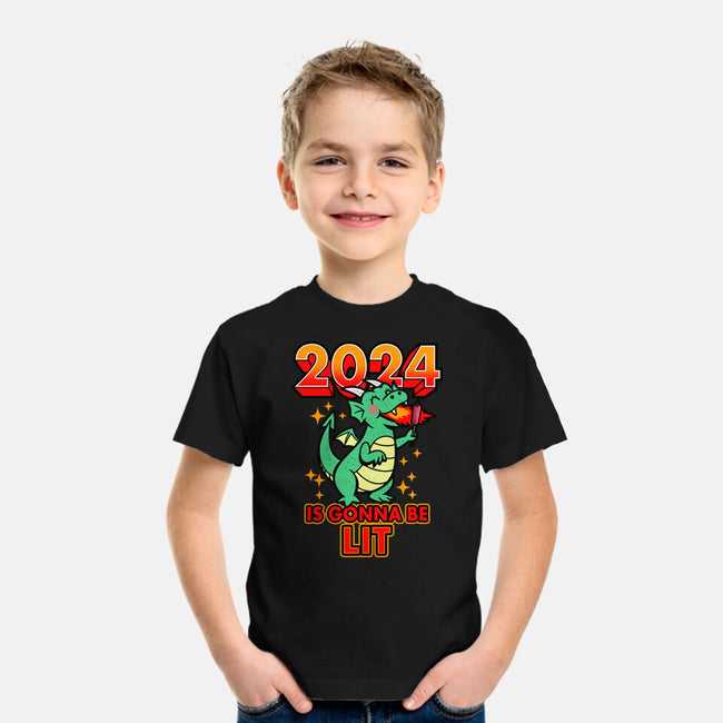 2024 Is Gonna Be Lit-Youth-Basic-Tee-Boggs Nicolas