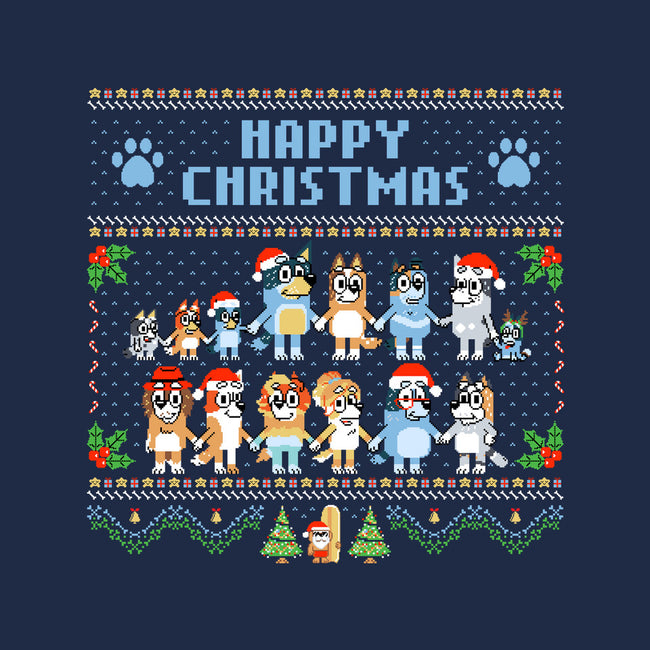 Happy Bluey Christmas-Unisex-Basic-Tee-rocketman_art