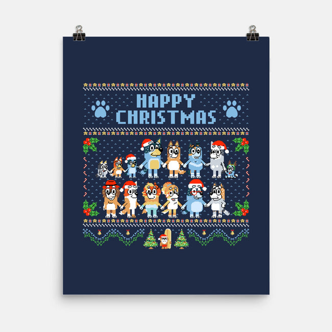 Happy Bluey Christmas-None-Matte-Poster-rocketman_art