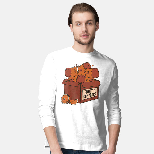 Adopt A Capybara-Mens-Long Sleeved-Tee-tobefonseca