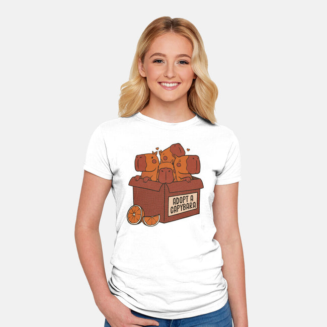 Adopt A Capybara-Womens-Fitted-Tee-tobefonseca