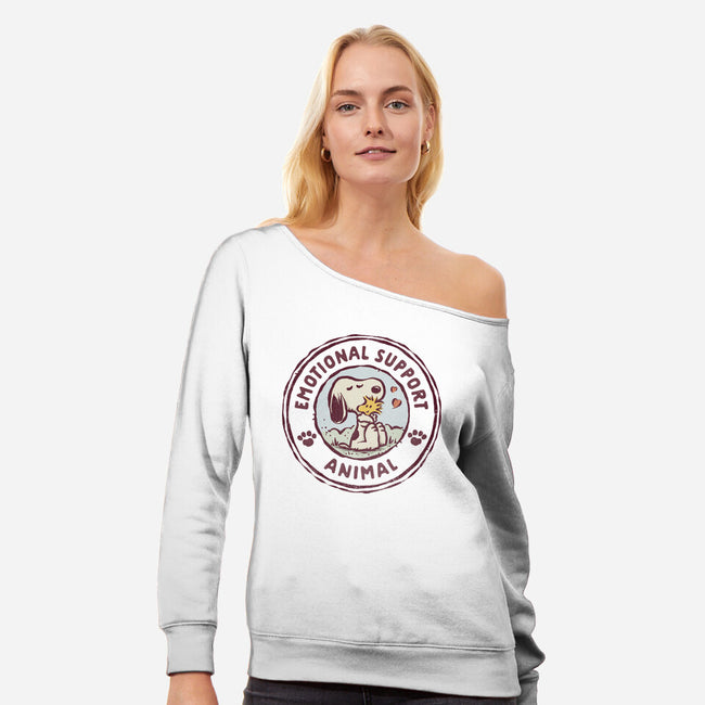 Emotional Support Woodstock-Womens-Off Shoulder-Sweatshirt-kg07