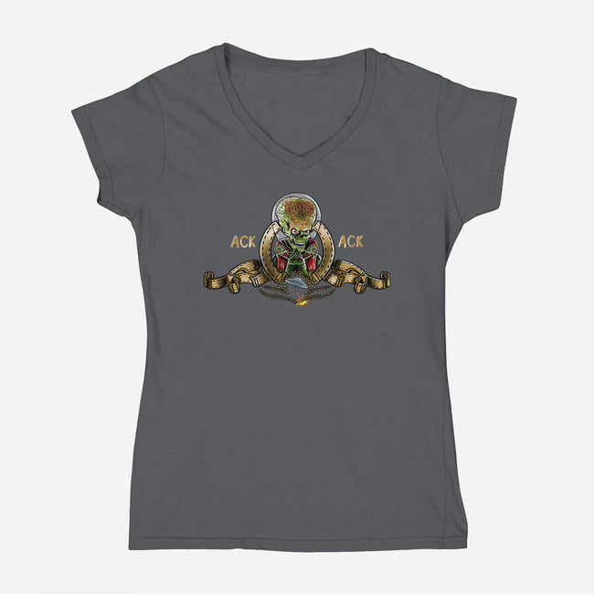 Martian Goldwyn Mayer-Womens-V-Neck-Tee-zascanauta