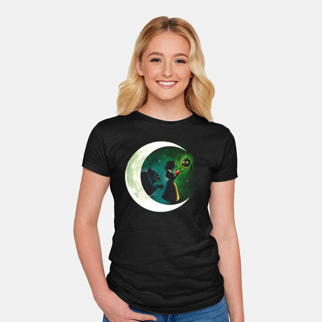 Snowy Moon-Womens-Fitted-Tee-Vallina84