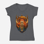 Art Deco Dark Tower-Womens-V-Neck-Tee-daobiwan