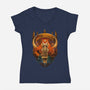 Art Deco Dark Tower-Womens-V-Neck-Tee-daobiwan